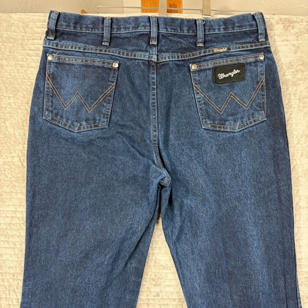 Wrangler 933SEDD Cowboy‎ Cut Slim Fit Jeans Mens 36x34 Dark Wash Indigo Denim